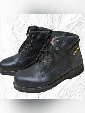 Brahma Black Lace-Up Work Boots
